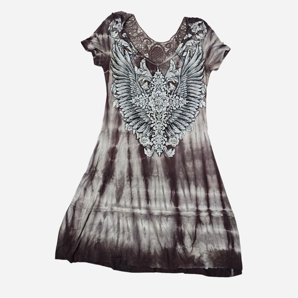 Vocal Women's Size Medium tie-dye baby doll top graphic Y2K